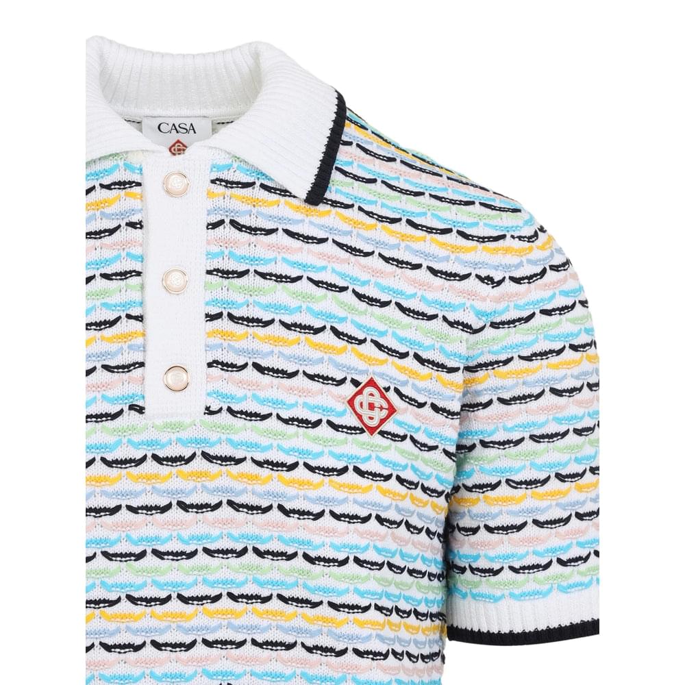 Casablanca White Polo Shirts Men
