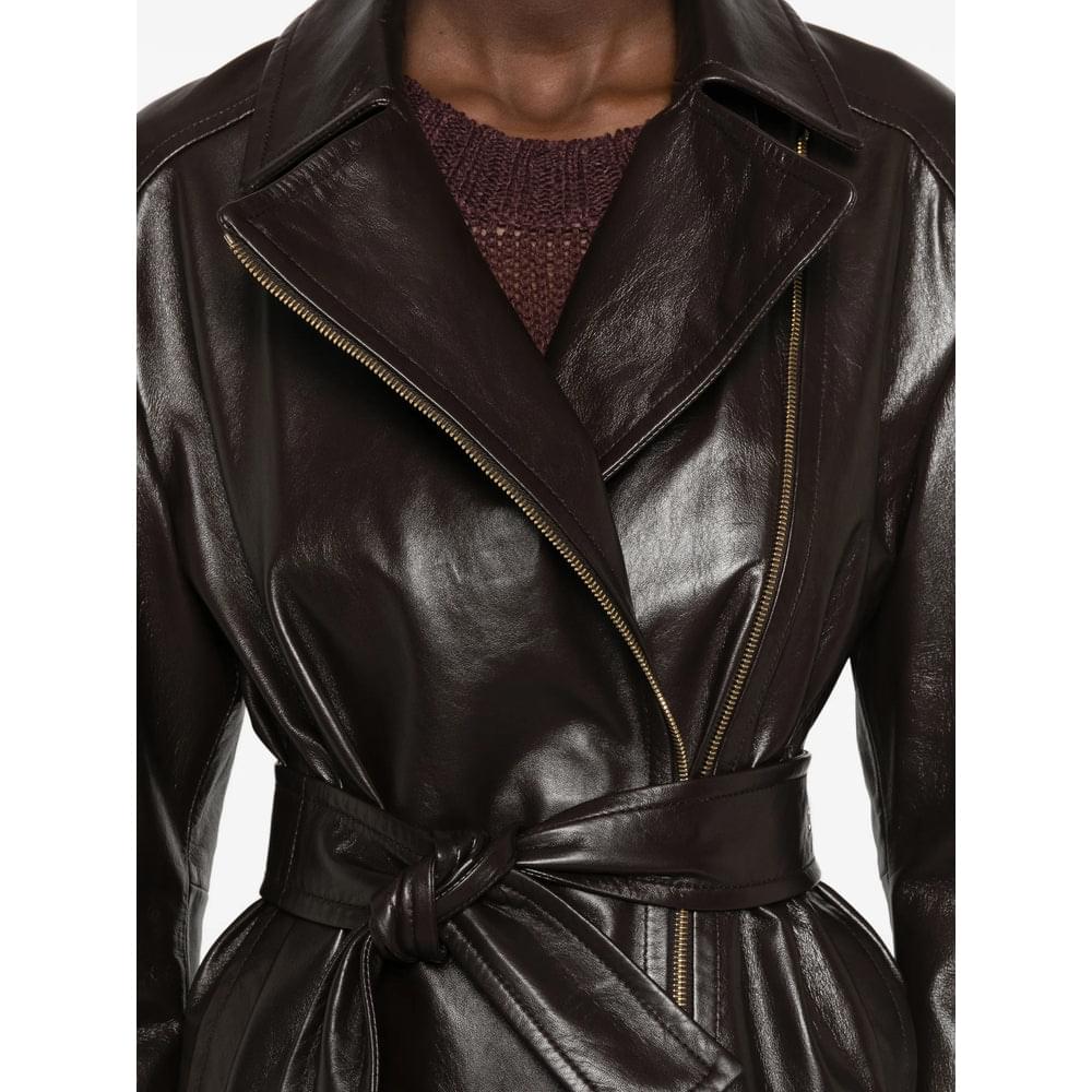 Max Mara Studio Brown Jackets - Leather Jackets Women