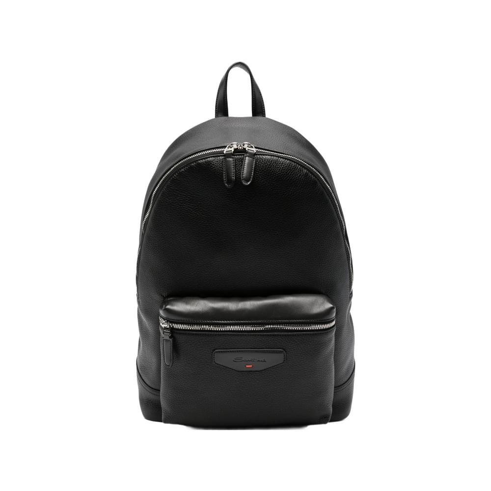 Santoni Black Backpacks Men