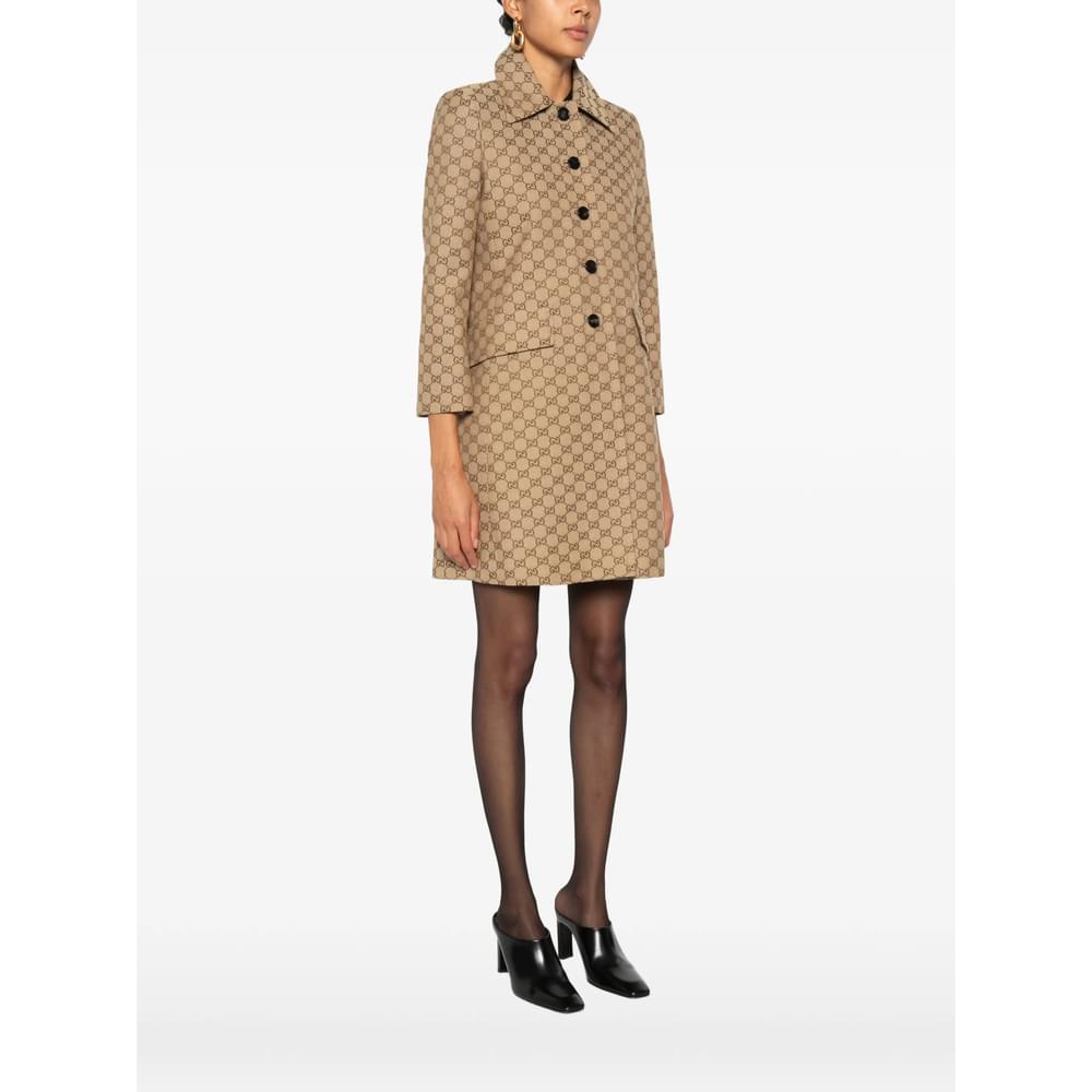 Gucci Neutrals Coats - Single Breasted Coats Women