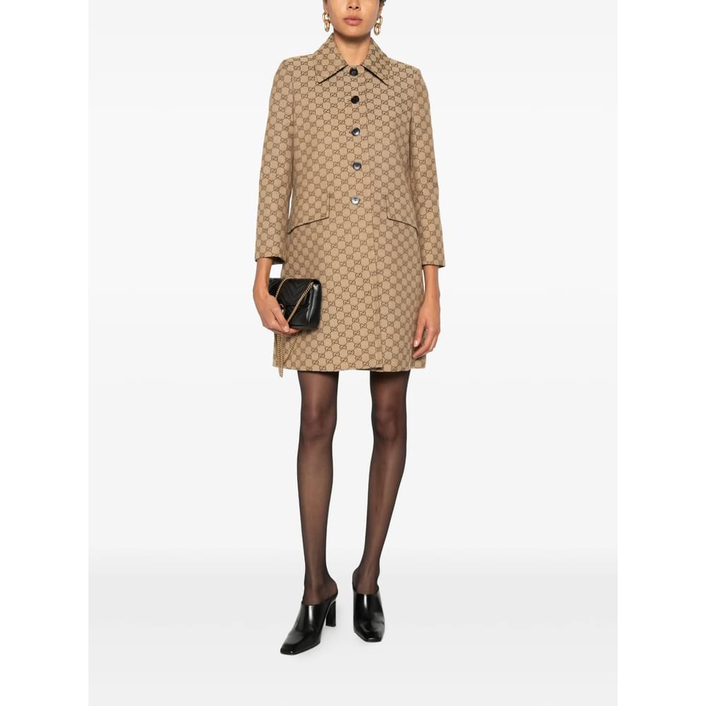 Gucci Neutrals Coats - Single Breasted Coats Women