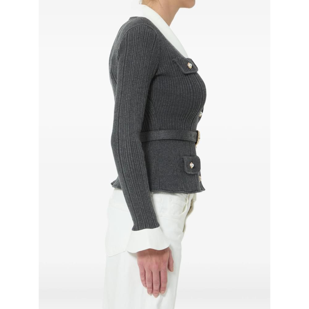 Self-Portrait Grey Knitwear - Cardigans Women