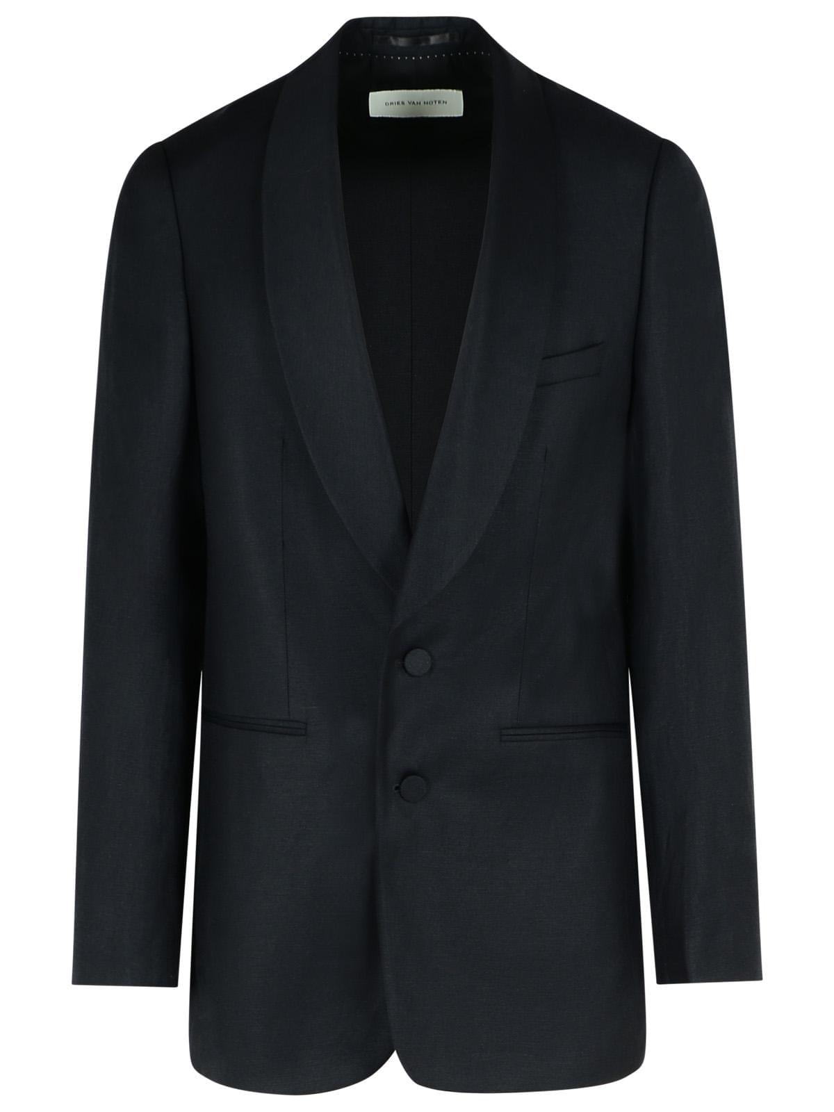 Dries Van Noten 'Bartux' Black Wool Blend Blazer Men