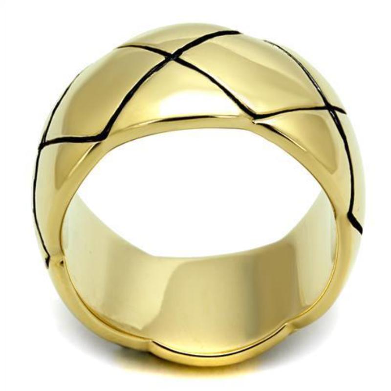 IP Gold(Ion Plating) Stainless Steel Ring with No Stone