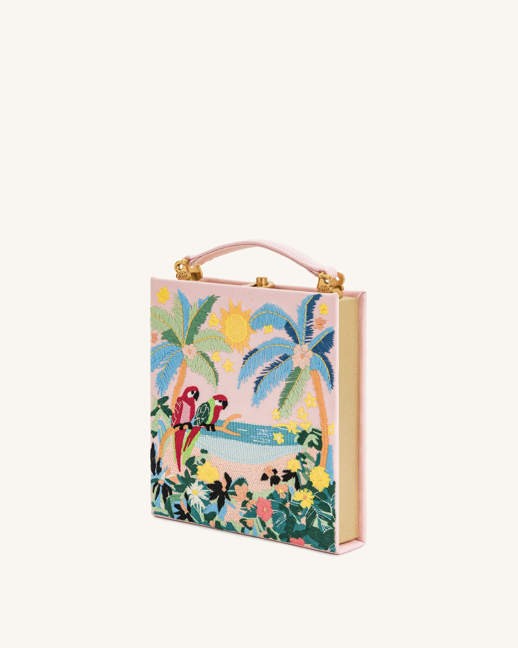 Taya Tropical Parrot Pattern Book Shape Clutch Bag - Pink