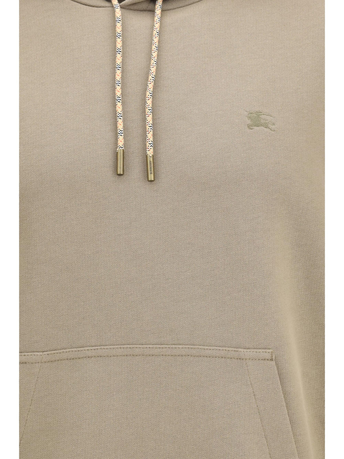 Burberry Men Check Hoodie With Drawstrings