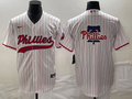 Men's Philadelphia Phillies White Home Replica Team Jersey1 Joint Edition