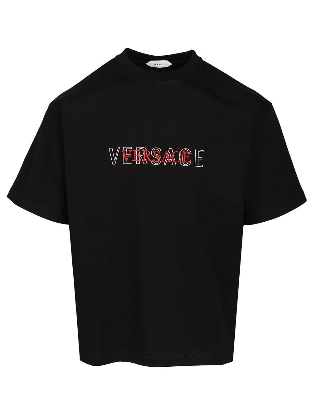 Versace Men T-Shirt With Embroidered Logo