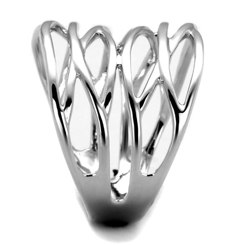 Rhodium Brass Ring with No Stone