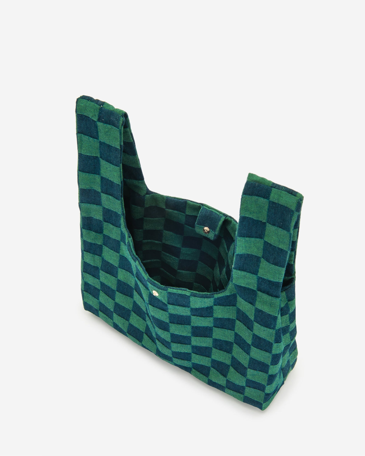 Molly Checkerboard Market Bag - Jungle Green