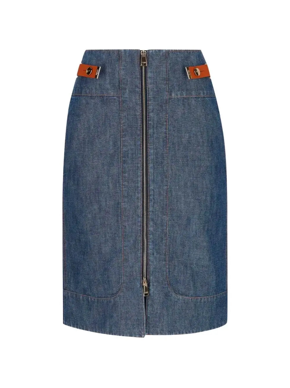 Fendi Women `Chambray` Denim Skirt