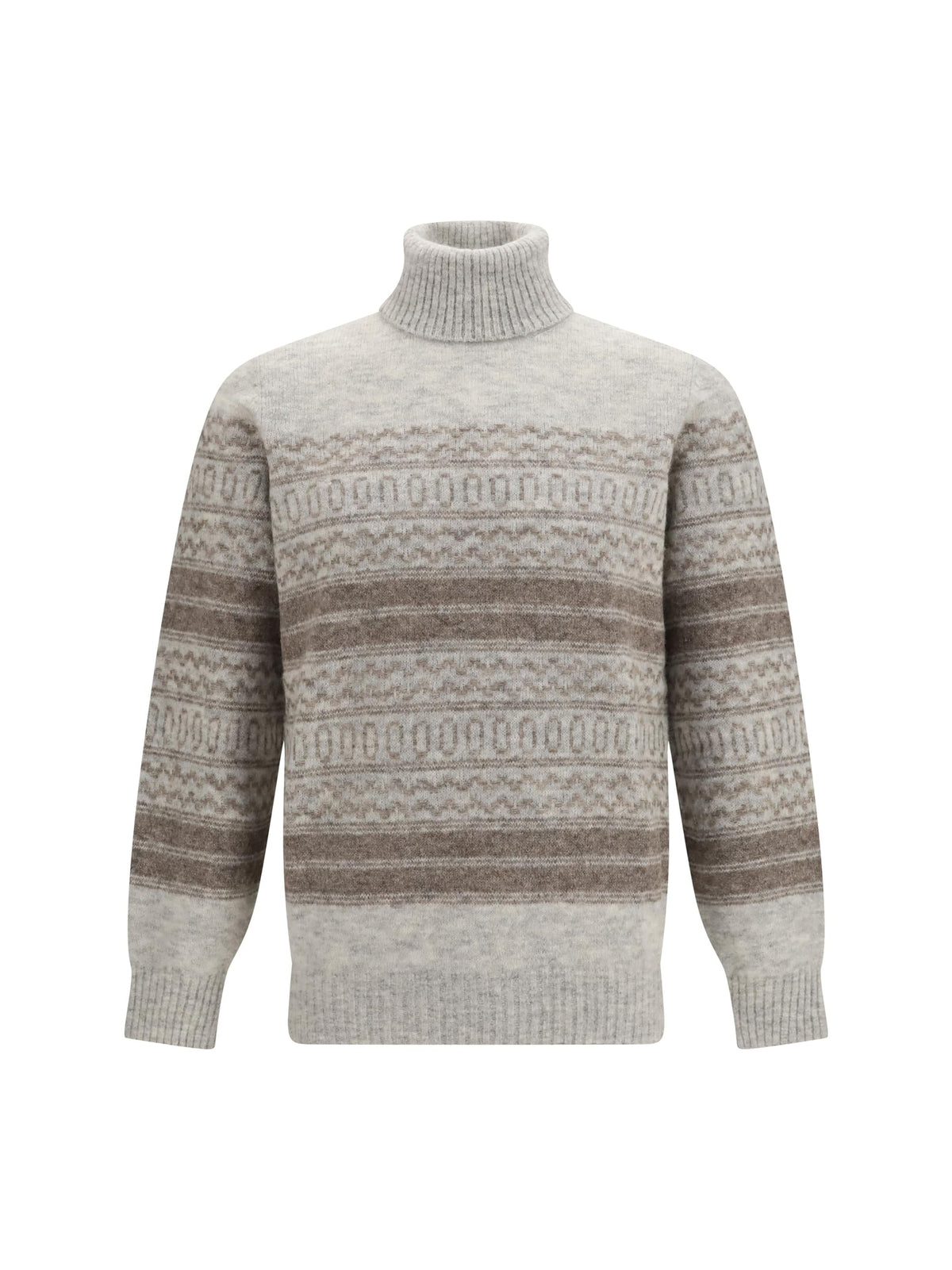 Brunello Cucinelli Men Fair Isle Knit Turtleneck Sweater