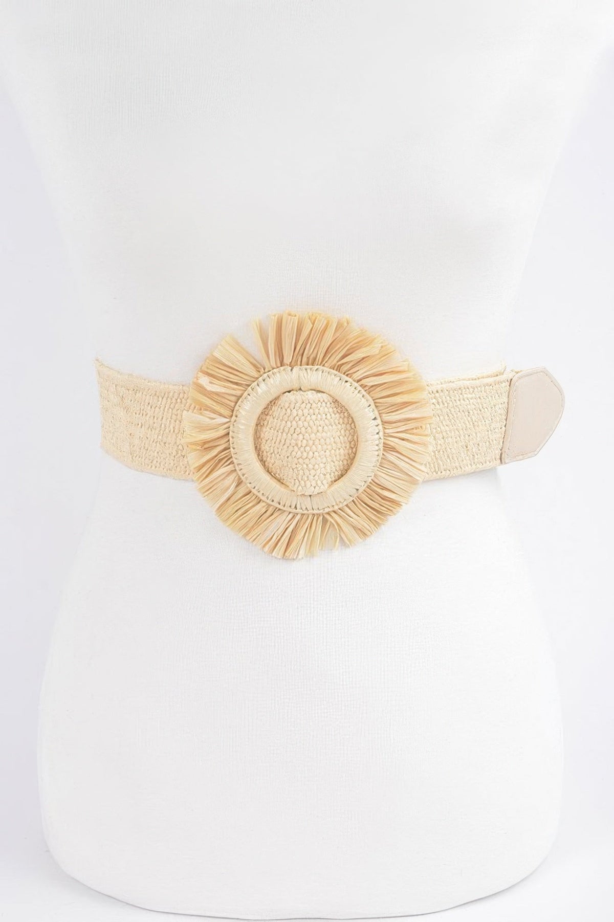 Faux Straw Elastic Belt