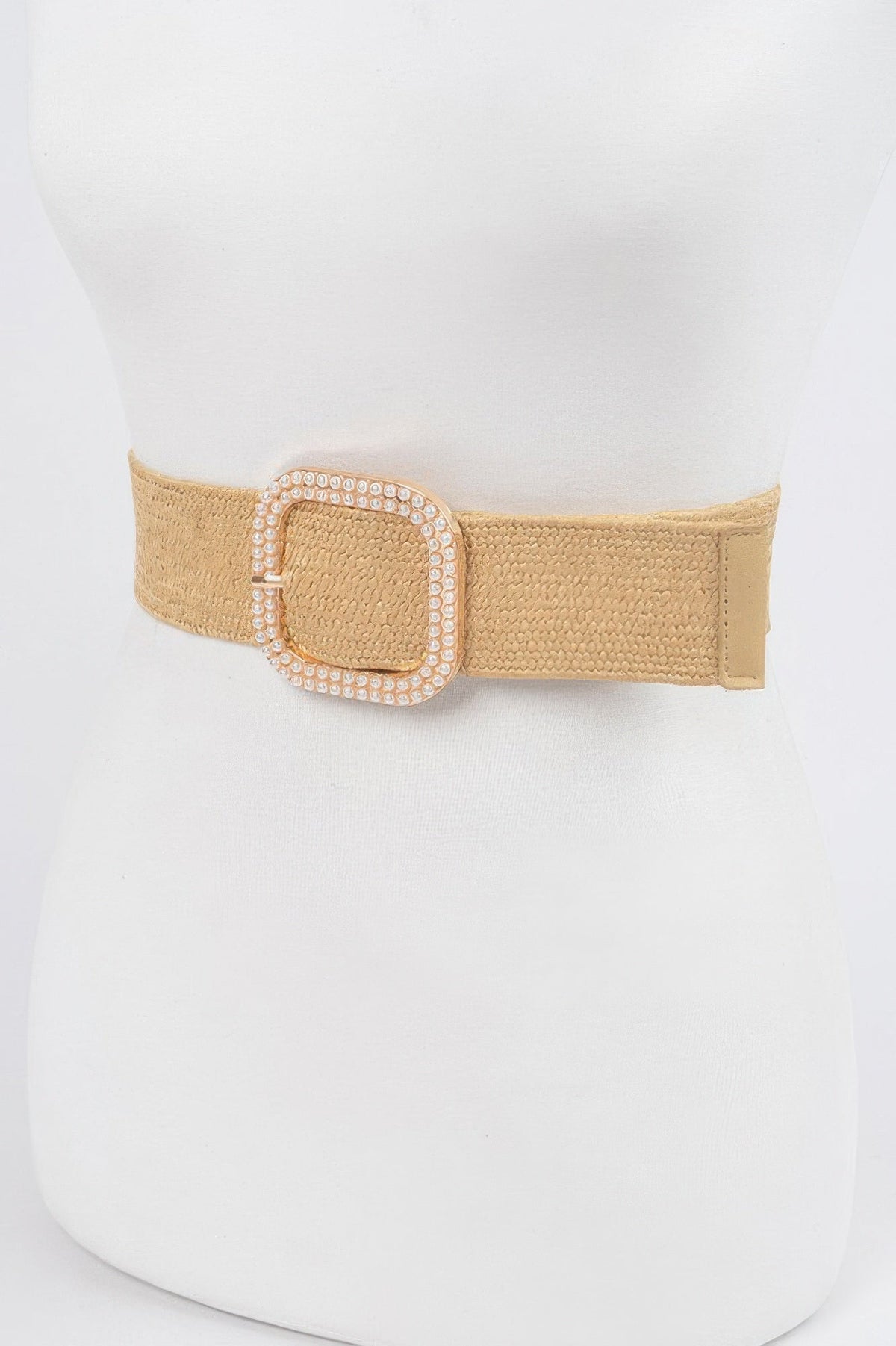 Weaved Pearl Buckle Belt