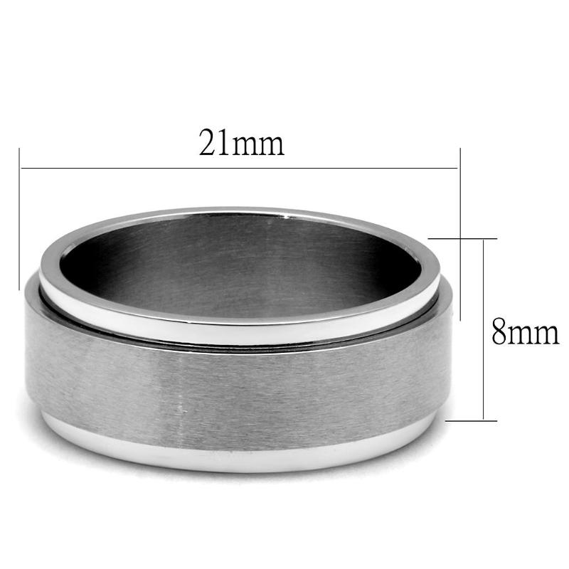 High polished (no plating) Stainless Steel Ring with No Stone
