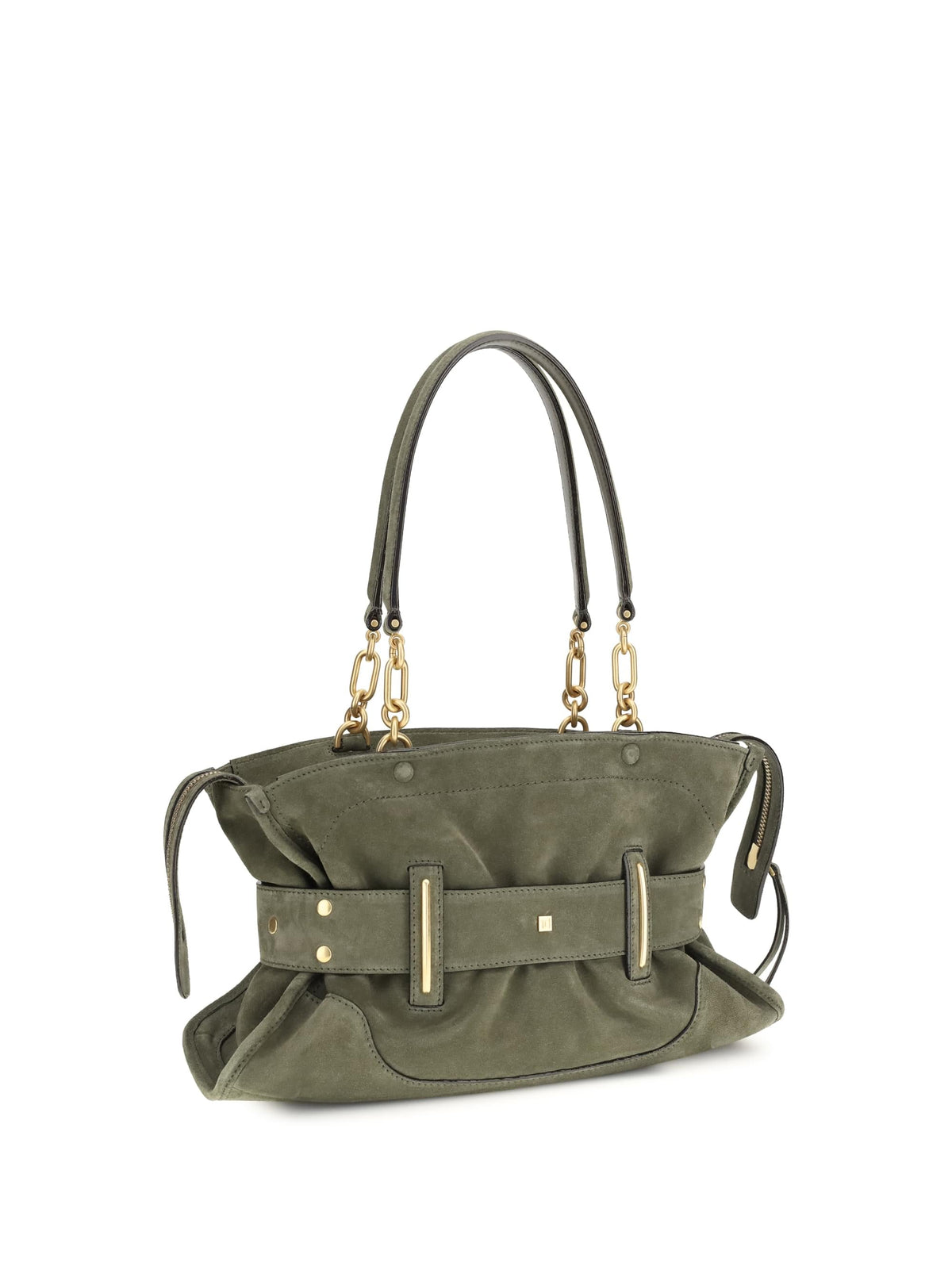 Balmain Women Anthem Bag In Suede Leather