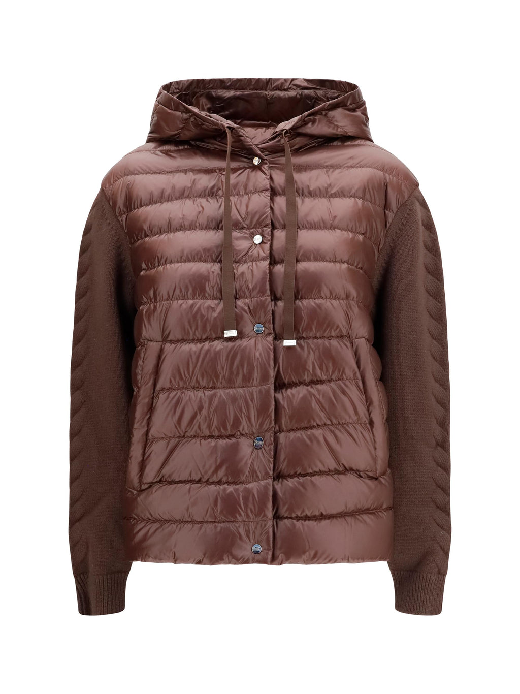 Herno Women Down Jacket With Wool Sleeves