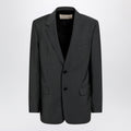 Valentino Single-Breasted Wool And Mohair Jacket In Black Men