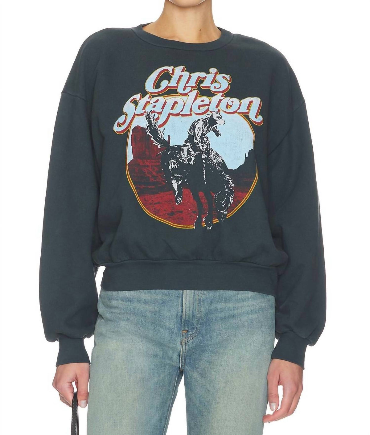 Chris Stapleton Oversized Crew Sweatshirt In Black