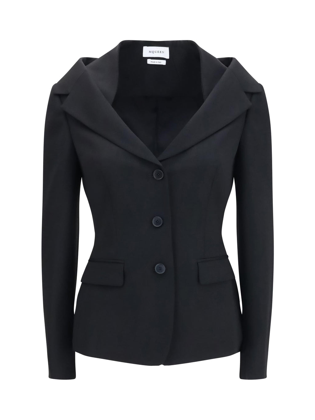 Alexander Mcqueen Women Structured Off-Shoulder Jacket With Harness Details