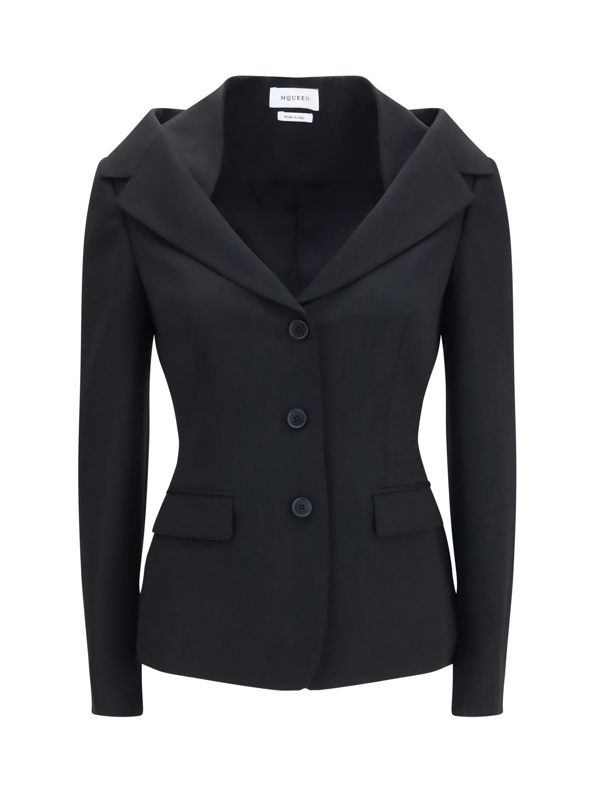 Alexander Mcqueen Women Structured Off-Shoulder Jacket With Harness Details