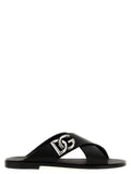 Dolce & Gabbana Men Logo Leather Sandals