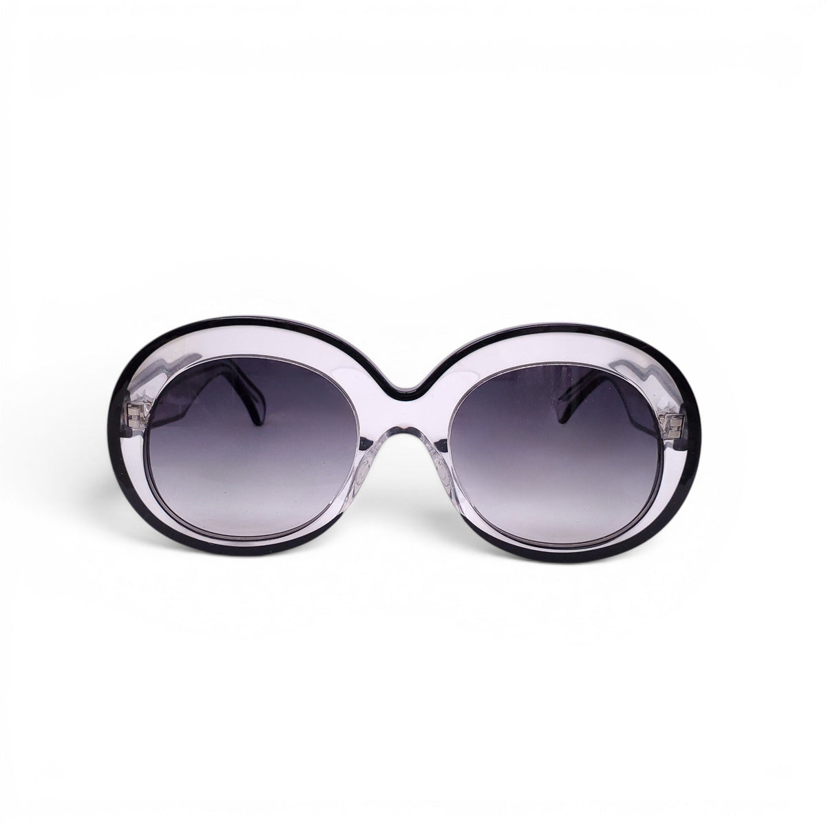 ALAÏA BLACK AND CLEAR CONTRAST LUCITE SUNGLASSES