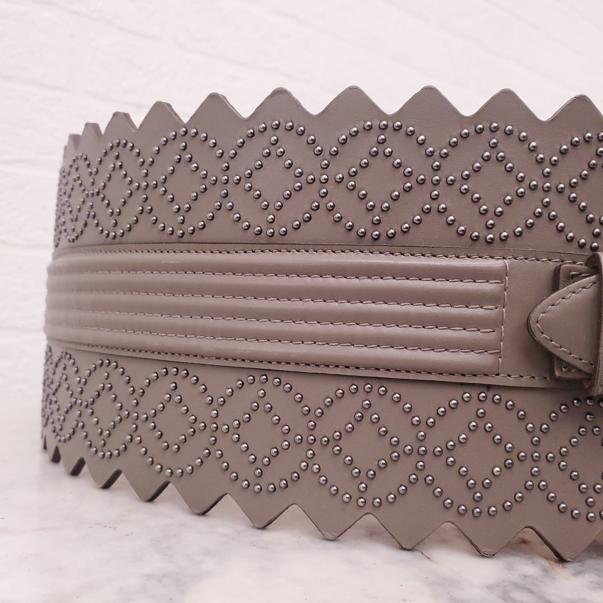 ALAÏA WIDE WAIST LEATHER BELT - SIZE 80