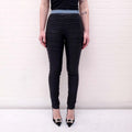 BALMAIN FAUX LEATHER PLEATED SLIM PANT - SIZE 34