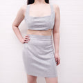 BALMAIN RUNWAY SILVER CRYSTAL 2-PIECE SET - SIZE 42