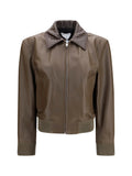 Bottega Veneta Women Glossy Leather Jacket