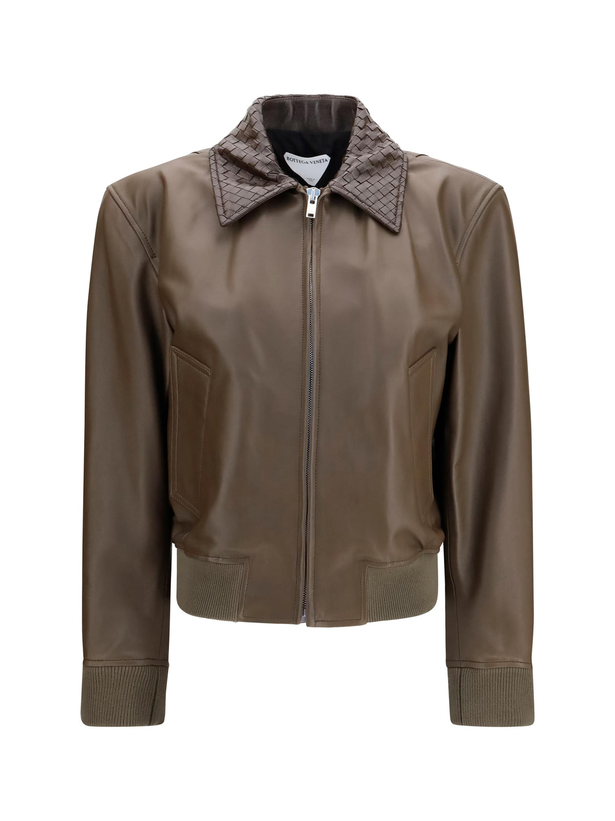 Bottega Veneta Women Glossy Leather Jacket
