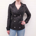BURBERRY BRIT LEATHER QUILTED JACKET - SIZE 4