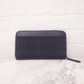 BURBERRY NAVY PLAID ZIP AROUND WALLET