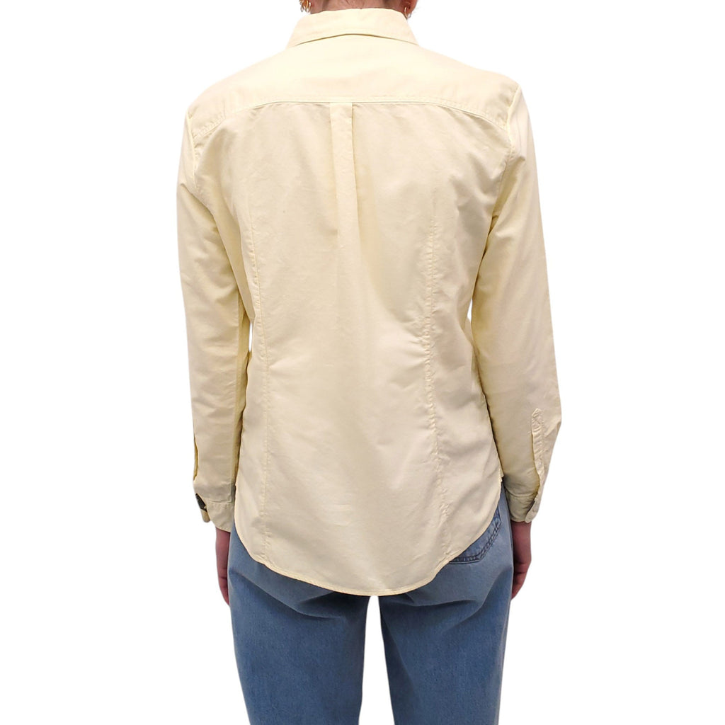 BURBERRY YELLOW BUTTON UP BLOUSE - SIZE M