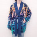 CANESSA RAINBOW FRINGE SWEATER - SIZE S (OVERSIZED)