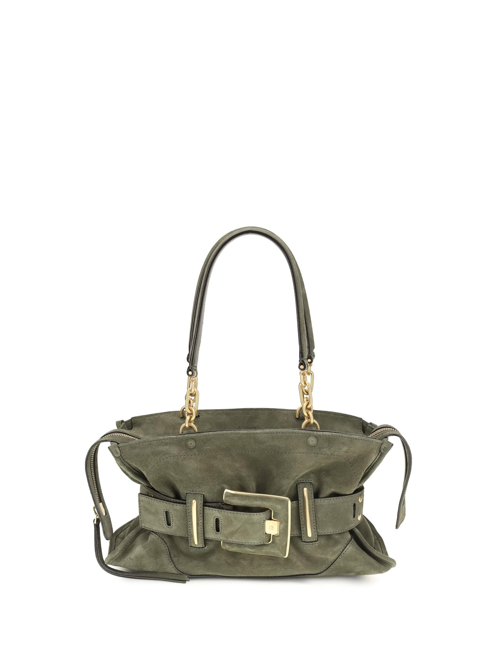 Balmain Women Anthem Bag In Suede Leather