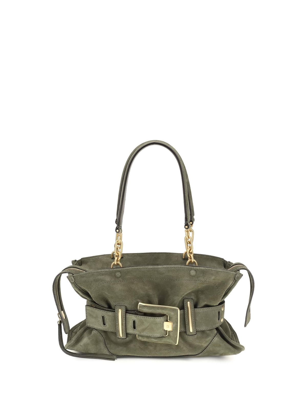 Balmain Women Anthem Bag In Suede Leather