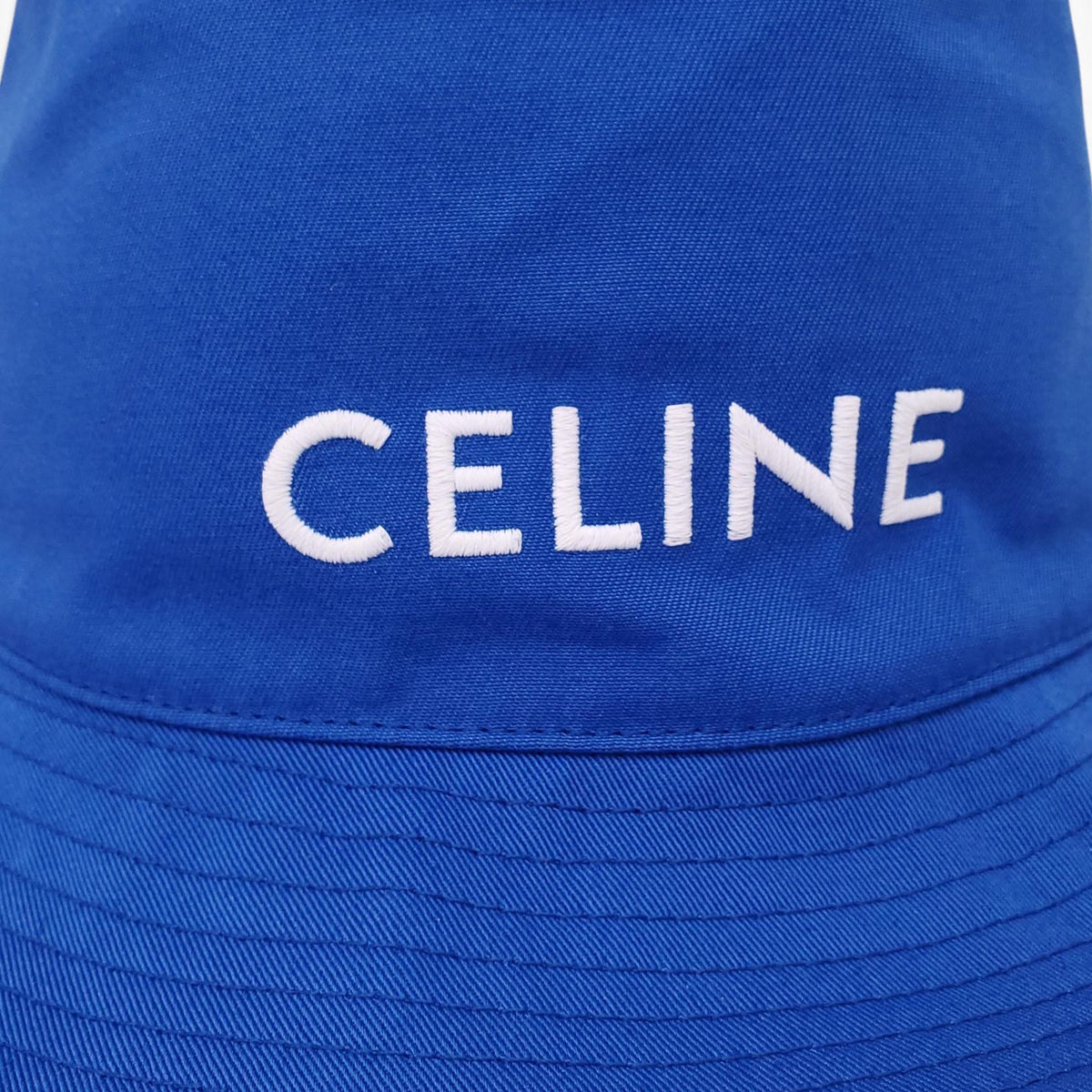 CELINE BLUE WOOL LOGO HAT- SIZE M