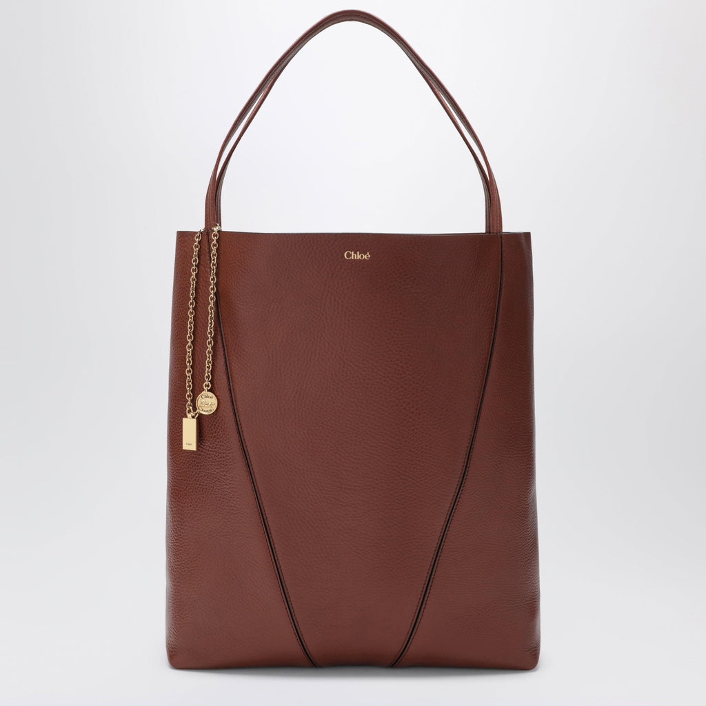 Chloe Large Brown Chloe Spin Tote Bag Women