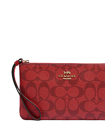 Coach Large Corner Zip Wristlet In Signature Canvas