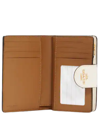 Coach Medium Corner Zip Wallet With Apple Print