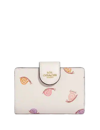 Coach Medium Corner Zip Wallet With Snail Print