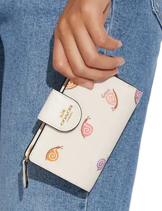 Coach Medium Corner Zip Wallet With Snail Print