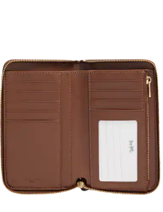 Coach Medium Id Zip Wallet In Signature Canvas