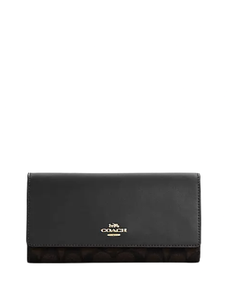 Coach Slim Trifold Wallet In Signature Canvas