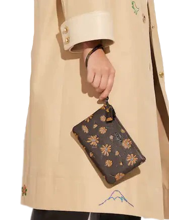 Coach Small Wristlet With Floral Print