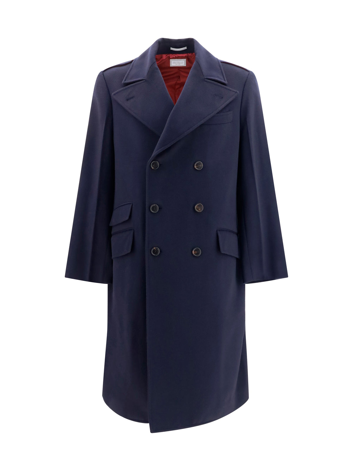 Brunello Cucinelli Men Double-Breasted Wool Coat