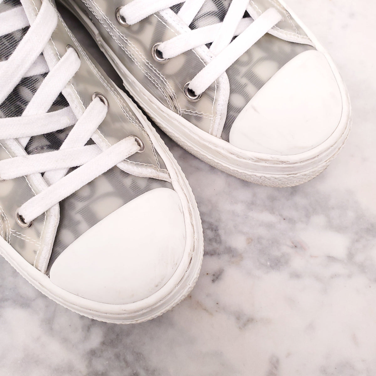 DIOR LOGO HIGHTOP SNEAKERS - SIZE 38