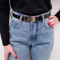 DOLCE & GABBANA 'J&ANS' BLACK LOGO BELT - SIZE 65